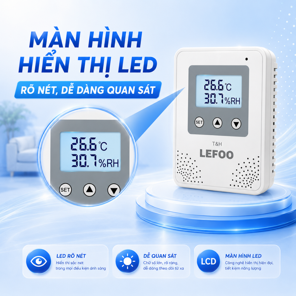 Màn hình hiển thị LED rõ nét, dễ dàng quan sát