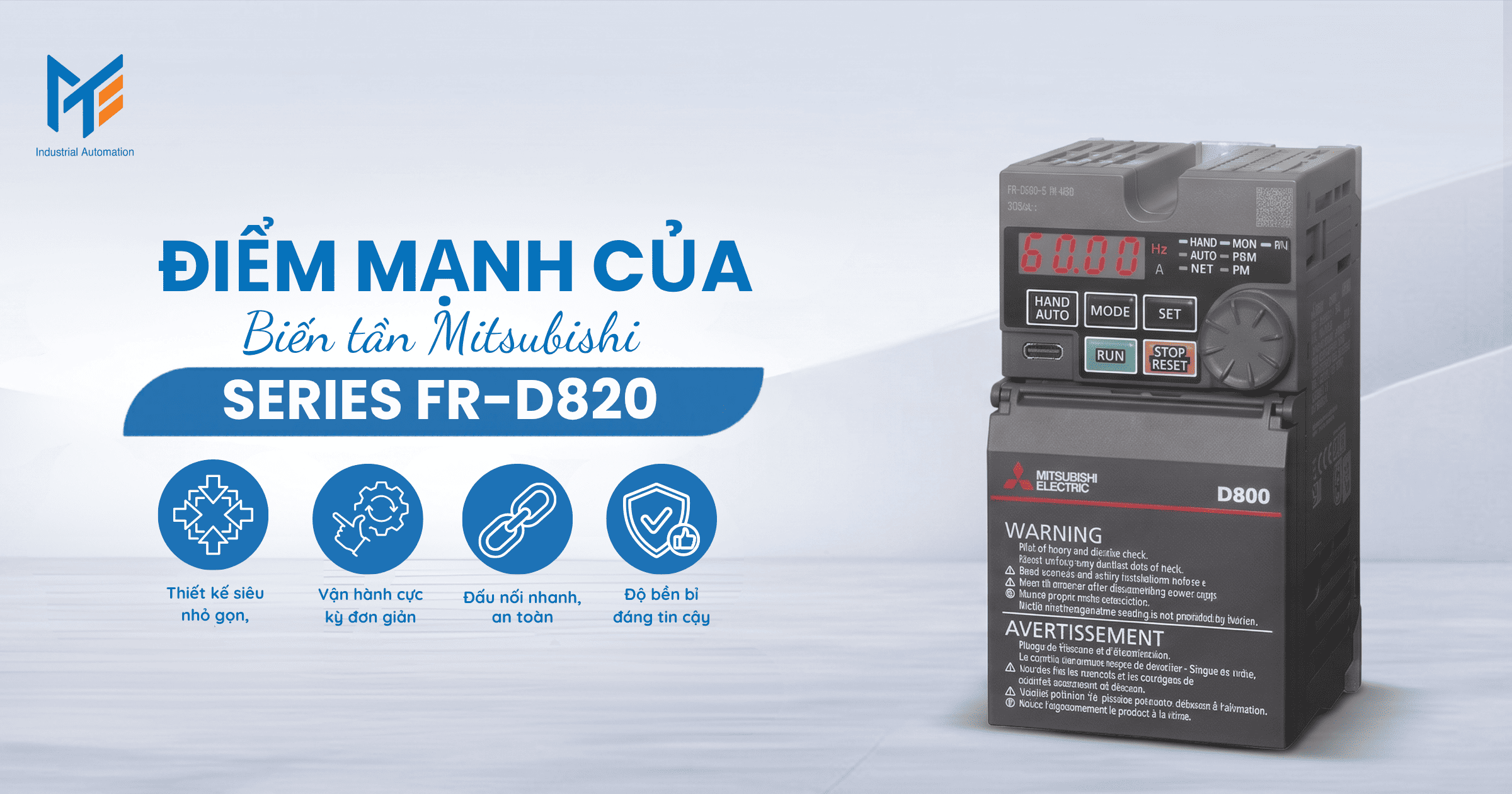 Ưu điểm nổi bật của Biến tần Mitsubishi FR-D820