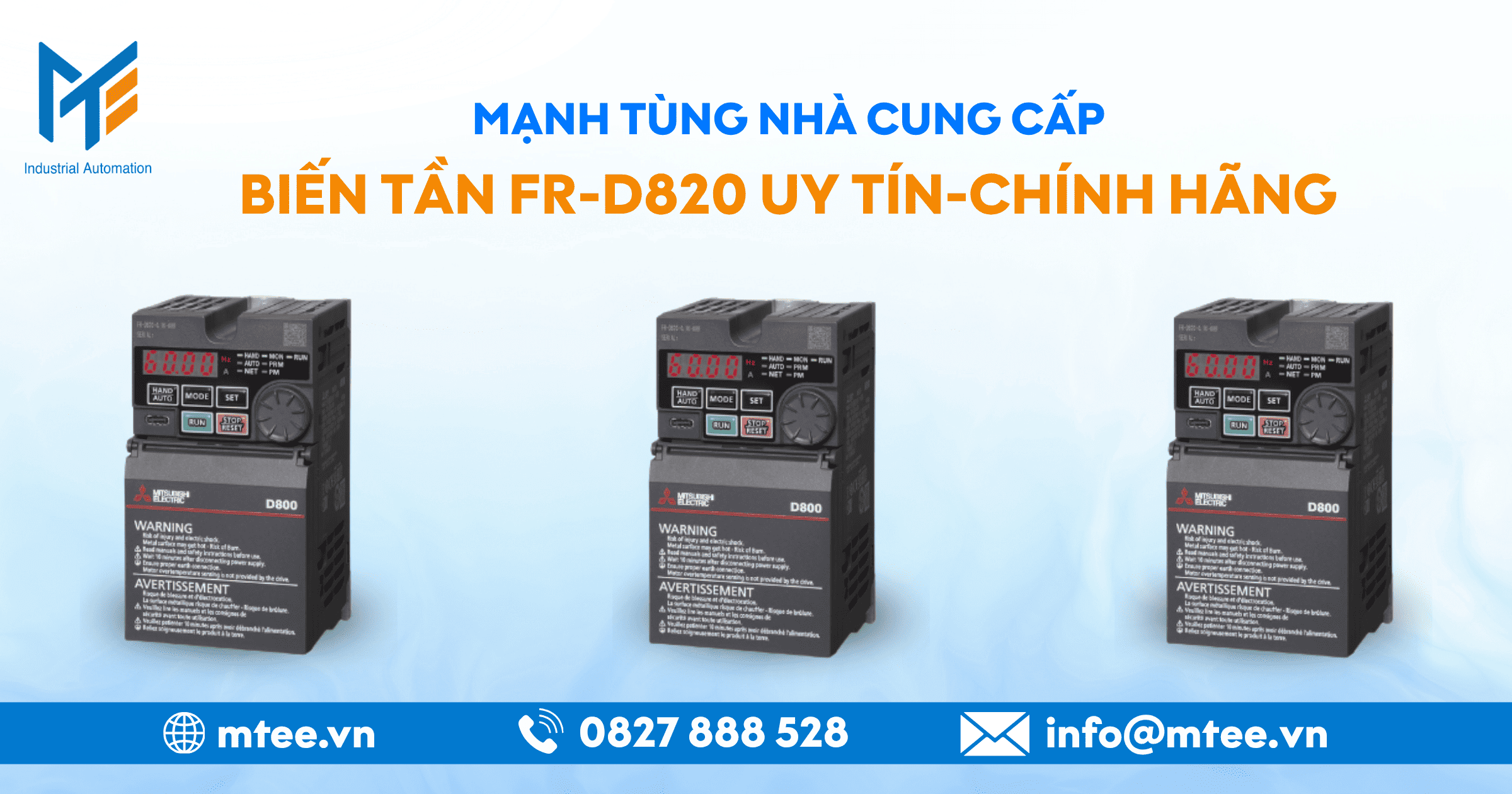 Mạnh Tùng nhà cung cấp Biến tần Mitsubishi FR-D820 uy tín chính hãng