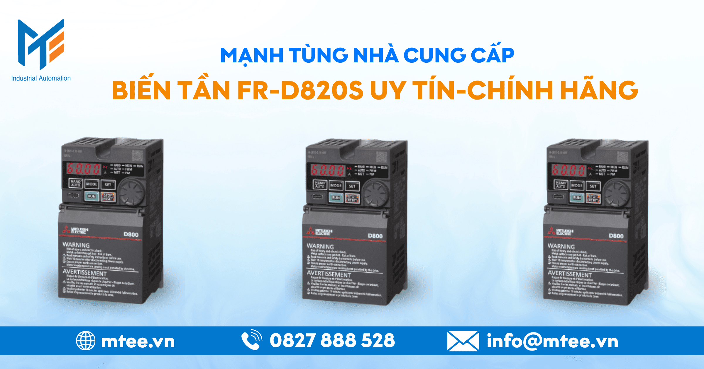 Mạnh Tùng nhà cung cấp biến tần Mitsubishi FR-D820S-1P-200V uy tín chính hãng