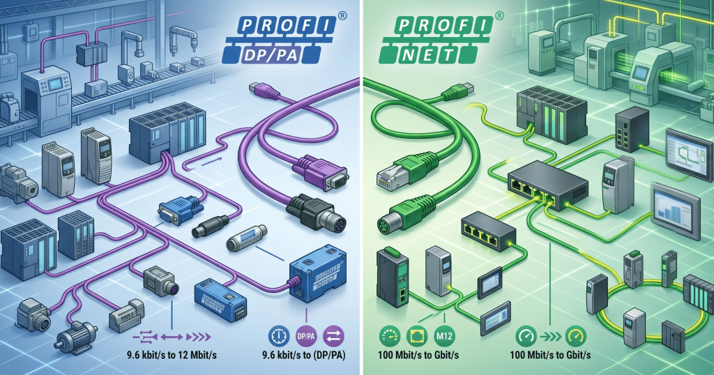 Phân biệt sự khác nhau giữa PROFIBUS và PROFINET