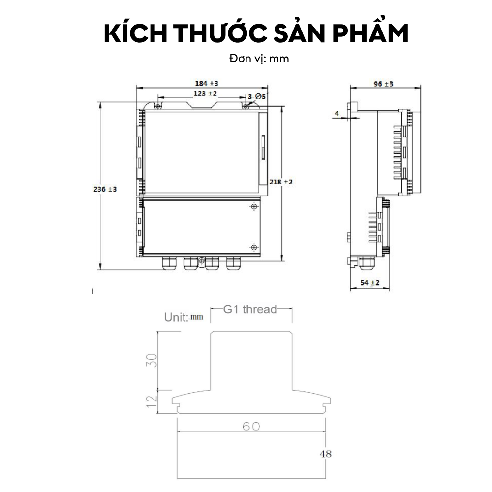 Kích thước Cảm biến siêu âm LFUD107