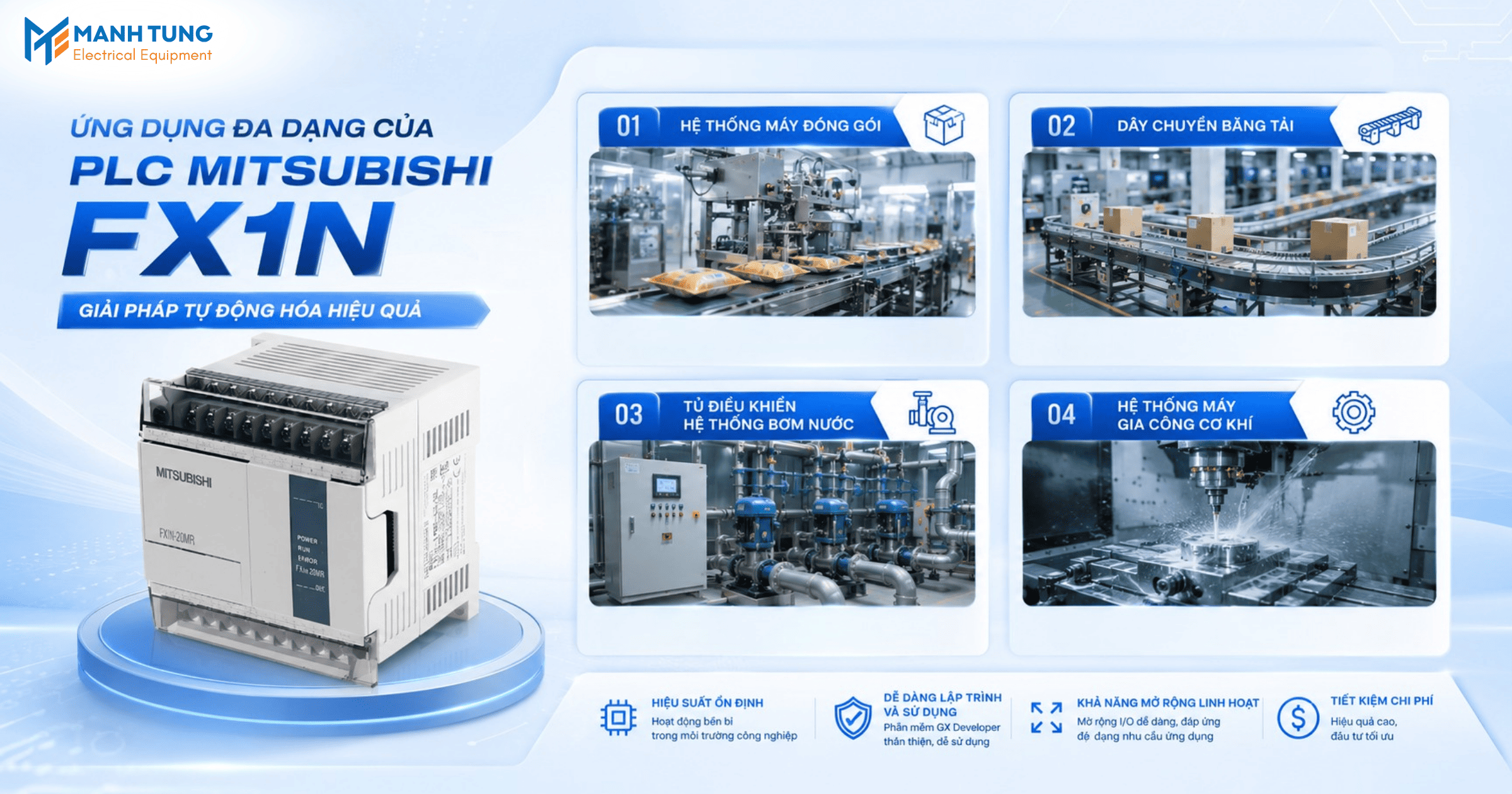 Một số ứng dụng của PLC Mitsubsihi FX1N
