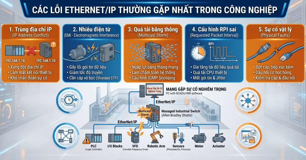 Các lỗi EtherNet/IP thường gặp nhất