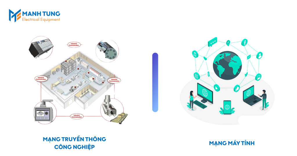 So sánh sự khác nhau mạng truyền thông công nghiệp với mạng máy tính